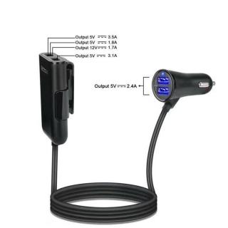 USB Car Charger 4 Ports QC3.0+2.4A+3.1A USB Car Charger Universal USB_1